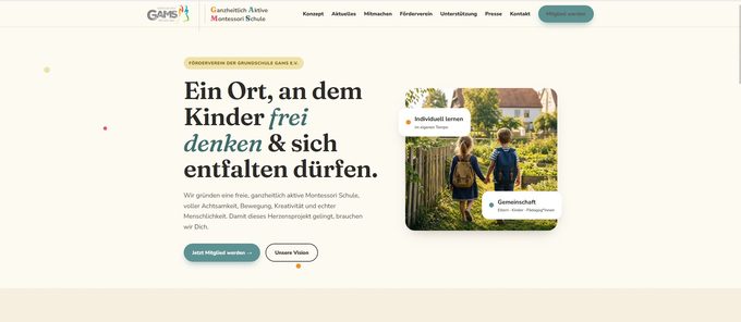 Webseite der GAMS Grundschule